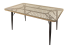 Обеденный садовый стол Aura со стеклом 90x150x76 см сталь грано