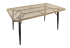 Обеденный садовый стол Aura со стеклом 90x150x76 см сталь грано