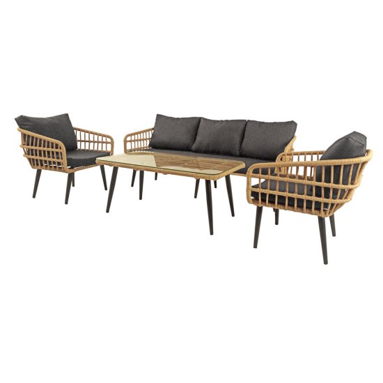 Набор садовой мебели LIANA алюминий цвет грано/темно-серый диван - 1 шт стол - 1 шт кресло - 2 шт