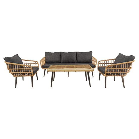 Набор садовой мебели LIANA алюминий цвет грано/темно-серый диван - 1 шт стол - 1 шт кресло - 2 шт