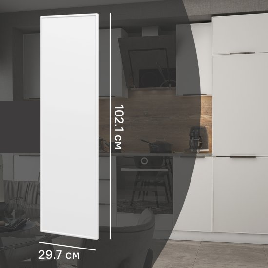 Фасад для кухонного шкафа Инта 29.7x102.1 см Delinia ID МДФ цвет белый