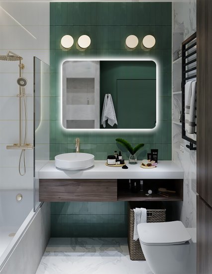 Зеркало для ванной Сингапур DSSN8060 с подсветкой сенсорное с подогревом 80x60 см