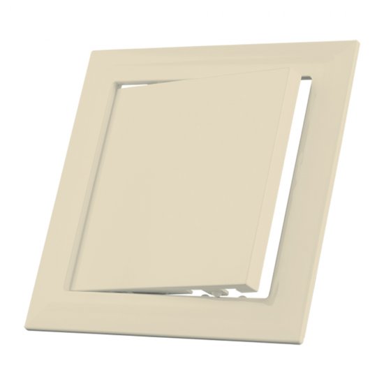 Люк ревизионный НашВент Дверца Д пластиковый 150х150 мм накладной слоновая кость