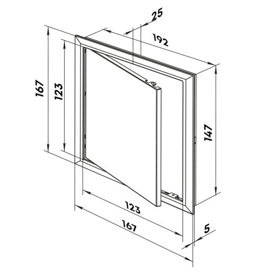 Люк ревизионный НашВент Дверца Д пластиковый 150х200 мм накладной слоновая кость