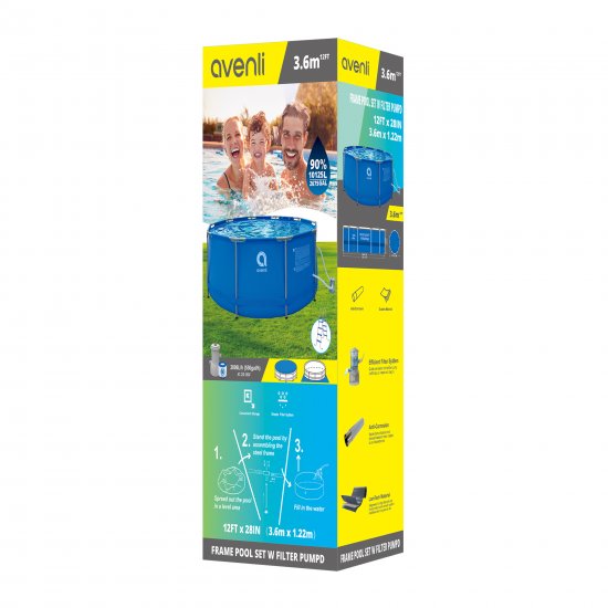 Каркасный бассейн Avenli 366x122 см 10125 л