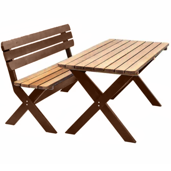 Скамья Аттерия 148x61x89 см дерево цвет бежевый