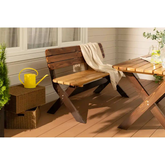 Скамья Аттерия 148x61x89 см дерево цвет бежевый