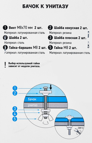 Крепление бачка к унитазу