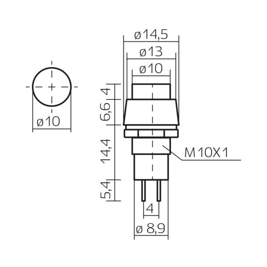 Кнопка выпирающая Düwi PBS-11А 250 В IP20 красная (26855 0)