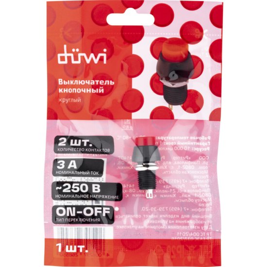 Кнопка выпирающая Düwi PBS-11А 250 В IP20 красная (26855 0)