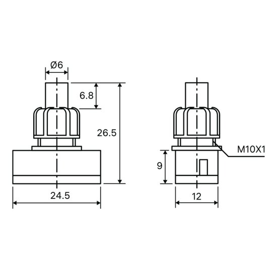 Кнопка прямоугольная Düwi 26850 5 250 В IP20 черная