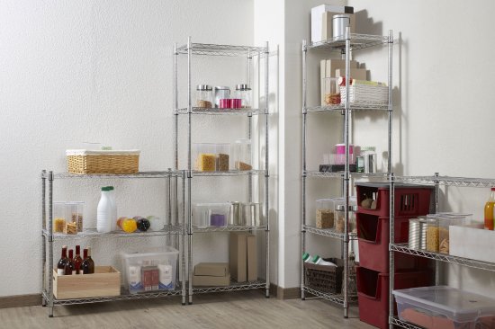 Стеллаж сетчатый металл 6 полок 60x180x35 см цвет хром нагрузка на полку 50 кг