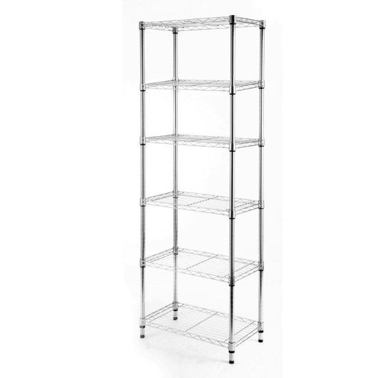 Стеллаж сетчатый металл 6 полок 60x180x35 см цвет хром нагрузка на полку 50 кг