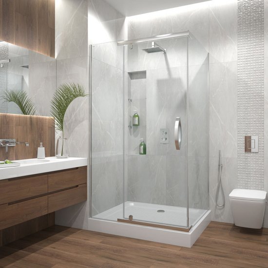 Душевой уголок Alex Baitler Серия 2 хром 120х90х200 см прямоугольник стекло прозрачное 8 мм (AB214-120)