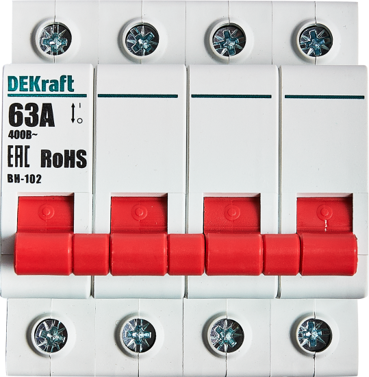 Выключатель-разъединитель Dekraft ВН-102 4Р 63А 17015DEK