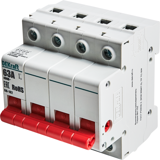 Выключатель-разъединитель Dekraft ВН-102 4Р 63А 17015DEK