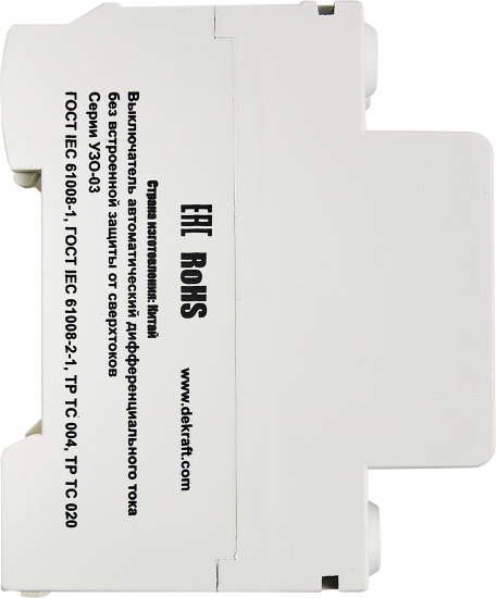 УЗО Dekraft ВДТ УЗО-03 4P 40 А 100 мА 6 кА АС14243DEK