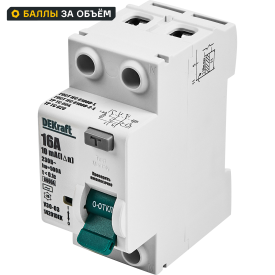 УЗО Dekraft ВДТ УЗО-03 2P 16 А 10 мА 6 кА АС14201DEK