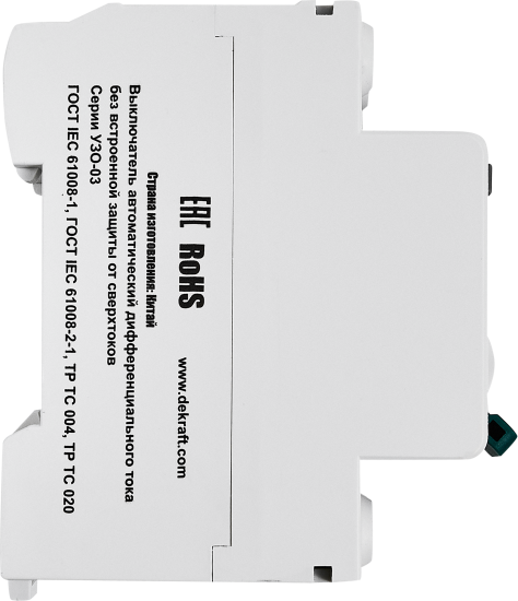 УЗО Dekraft ВДТ УЗО-03 2P 16 А 10 мА 6 кА АС14201DEK