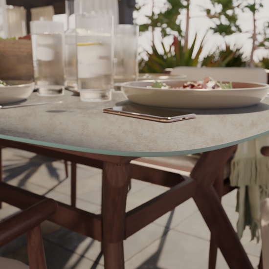 Стол садовый Naterial Retro 200x100x74 см стекло/алюминий цвет бежево-коричневый