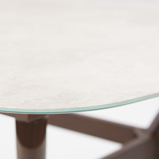 Стол садовый Naterial Retro 200x100x74 см стекло/алюминий цвет бежево-коричневый