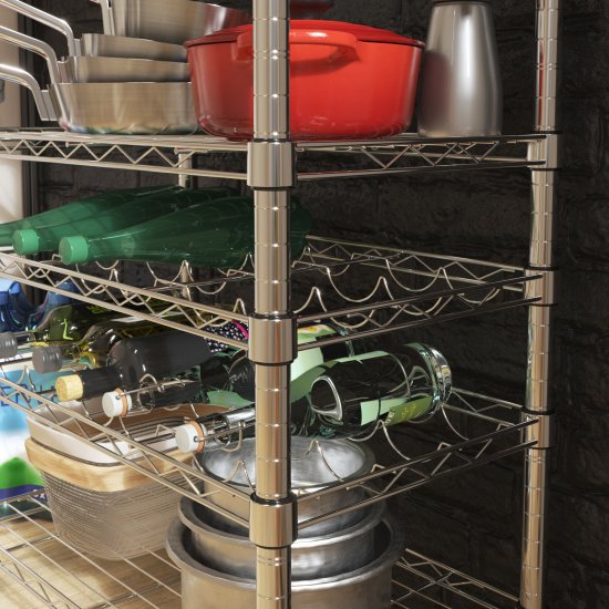 Полка для бутылок Spaceo 60x35 см сталь цвет хром