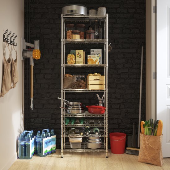 Полка для бутылок Spaceo 60x35 см сталь цвет хром