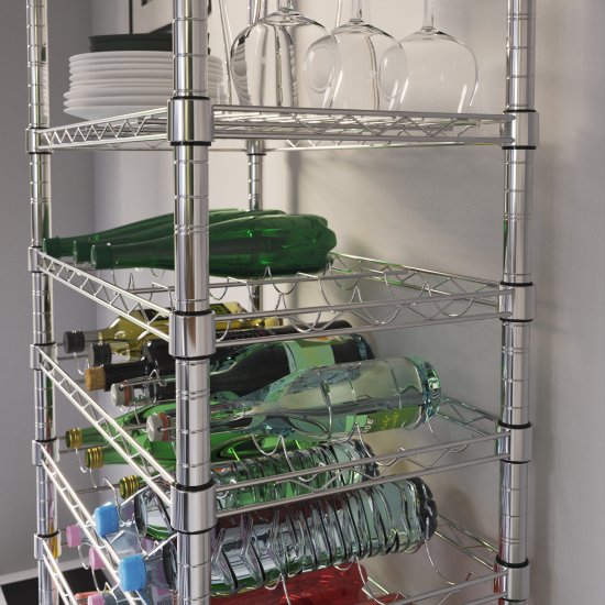 Полка для бутылок Spaceo 60x35 см сталь цвет хром