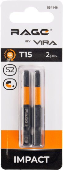 Бита ударная Rage 554146 T15x50 мм, 2 шт.