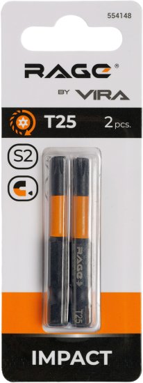 Бита ударная Rage 554148 T25x50 мм, 2 шт.