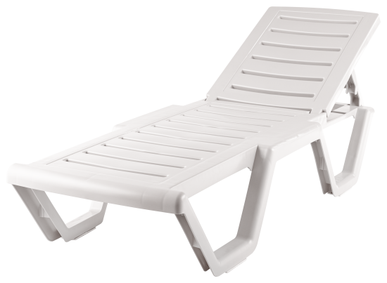 Шезлонг Атлант 186x63x32 см пластик белый