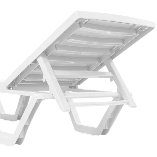 Шезлонг Атлант 186x63x32 см пластик белый