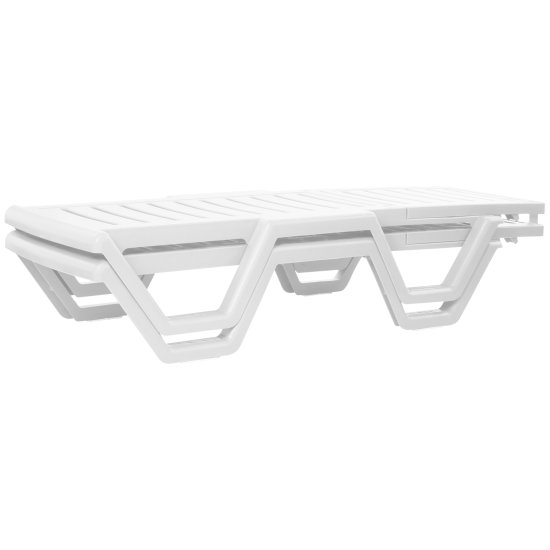 Шезлонг Атлант 186x63x32 см пластик белый