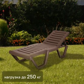 Шезлонг Атлант 184x62x33 см пластик цвет мокко