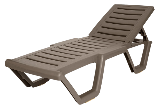 Шезлонг Атлант 184x62x33 см пластик цвет мокко