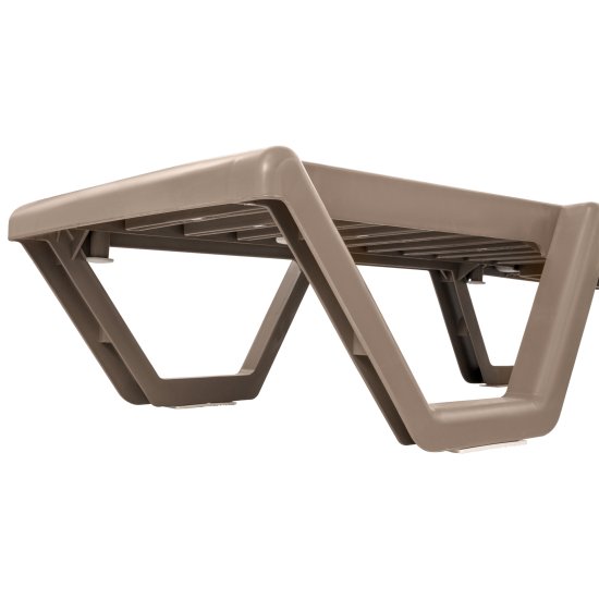 Шезлонг Атлант 184x62x33 см пластик цвет мокко