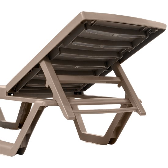Шезлонг Атлант 184x62x33 см пластик цвет мокко