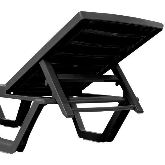 Шезлонг Атлант 184x62x33 см пластик цвет графит