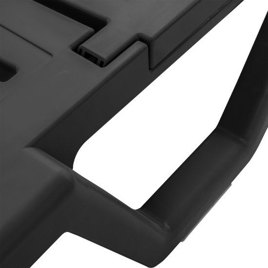 Шезлонг Атлант 184x62x33 см пластик цвет графит