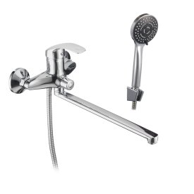 Смеситель для ванны Corsa Deco Wave L хром однорычажный с длинным изливом с лейкой (1010686)