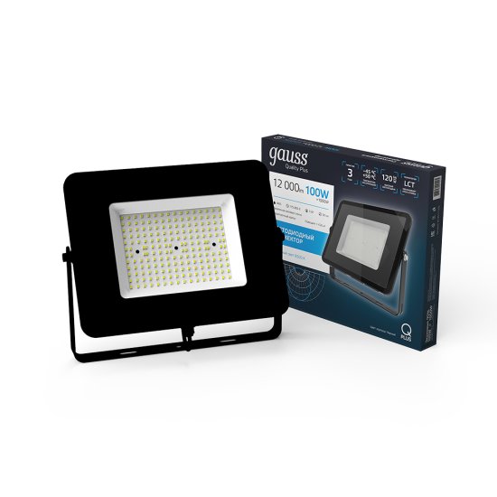 Прожектор светодиодный Gauss Qplus ДО-100 6500К 100 Вт IP65 черный
