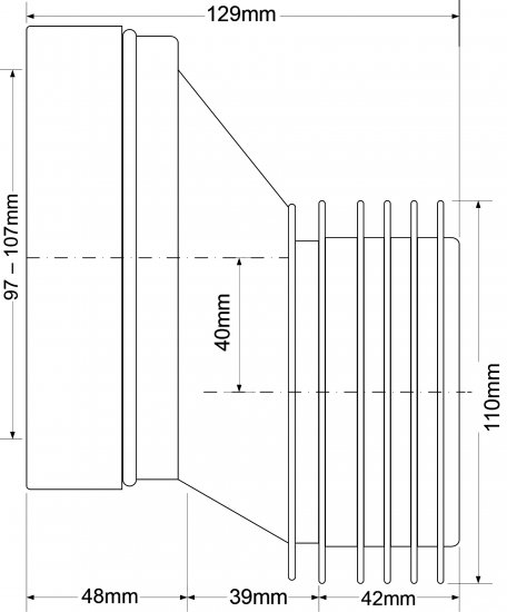 Труба фановая McAlpine со смещением 125 мм MRWC5