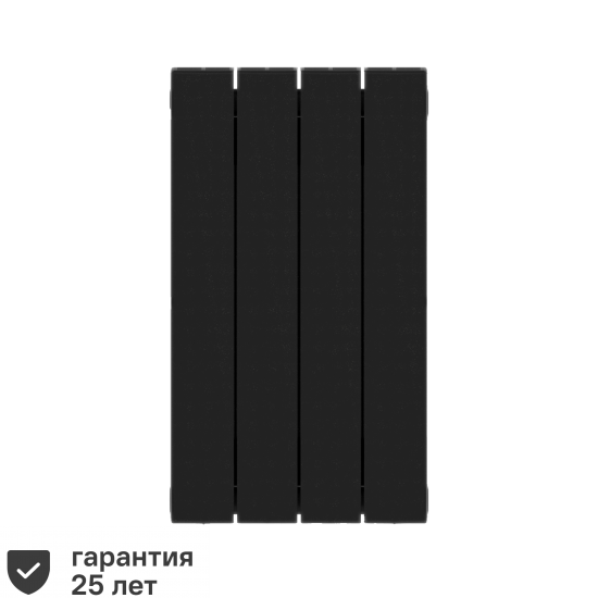 Радиатор секционный Rifar Supremo S50004RAL9005 500/90 4 секции боковое подключение биметалл черный