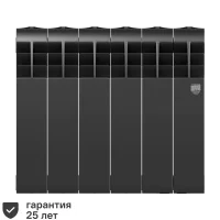 Радиатор секционный Royal Thermo Biliner 350/87 6 секций боковое подключение биметалл черный