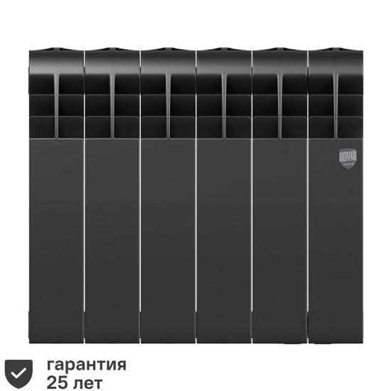 Радиатор секционный Royal Thermo Biliner 350/87 6 секций боковое подключение биметалл черный