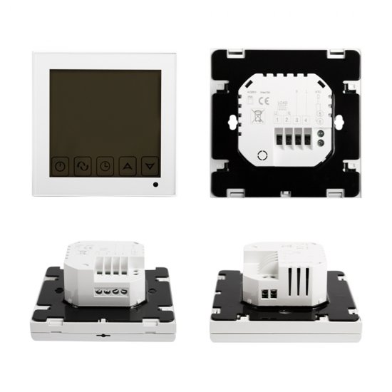 Терморегулятор сенсорный программируемый для теплого пола Rexant R200W белый