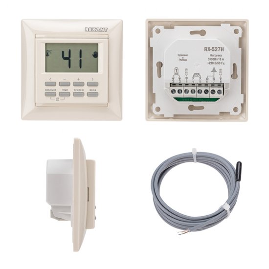 Терморегулятор цифровой программируемый для теплого пола Rexant RX-527H бежевый