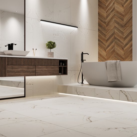 Керамогранит Lavelly Calacatta Palace белый матовый 600х600х8,2 мм (4 шт.=1,44 кв.м)