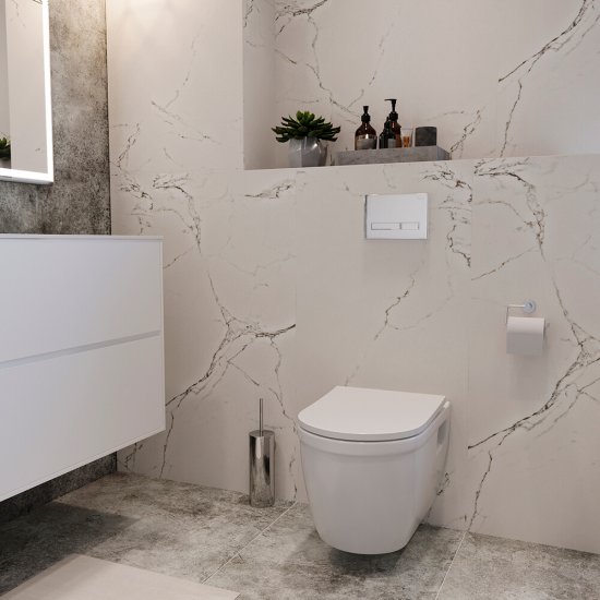 Керамогранит Lavelly Calacatta Palace белый матовый 1200х600х8,5 мм (2 шт.=1,44 кв.м)