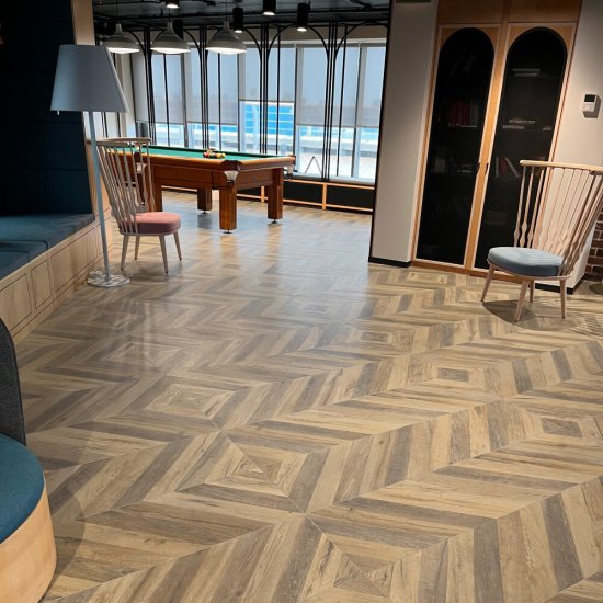 Керамогранит Lavelly Chevron Wood бежевый матовый 1200х600х8,5 мм (2 шт.=1,44 кв.м)